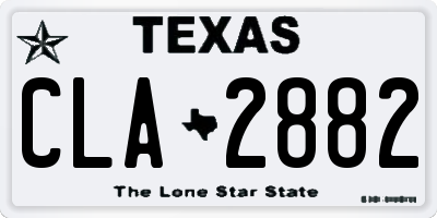 TX license plate CLA2882