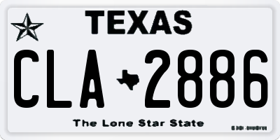 TX license plate CLA2886