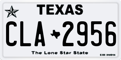 TX license plate CLA2956