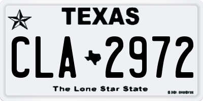 TX license plate CLA2972