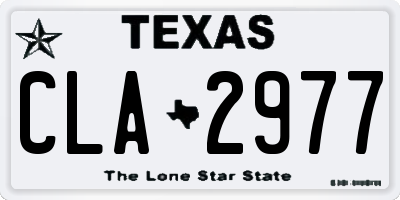 TX license plate CLA2977