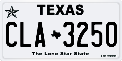 TX license plate CLA3250