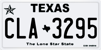 TX license plate CLA3295