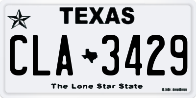 TX license plate CLA3429