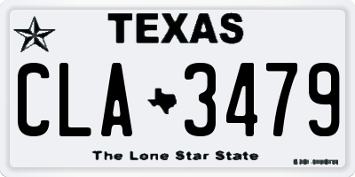 TX license plate CLA3479
