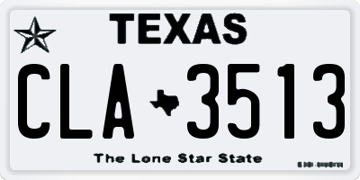 TX license plate CLA3513