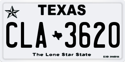 TX license plate CLA3620