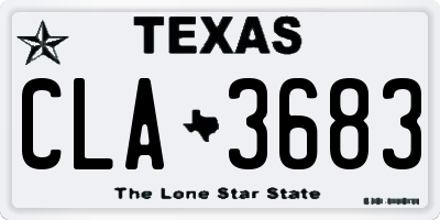 TX license plate CLA3683