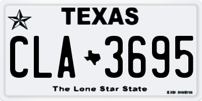 TX license plate CLA3695