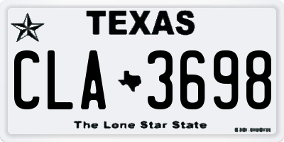 TX license plate CLA3698
