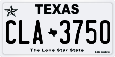 TX license plate CLA3750