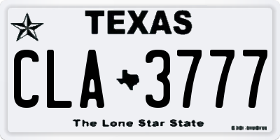 TX license plate CLA3777