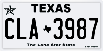 TX license plate CLA3987