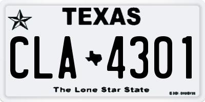 TX license plate CLA4301