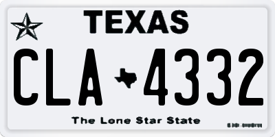 TX license plate CLA4332