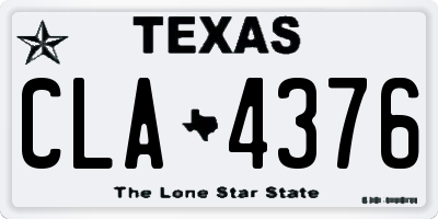 TX license plate CLA4376