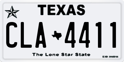 TX license plate CLA4411