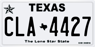 TX license plate CLA4427
