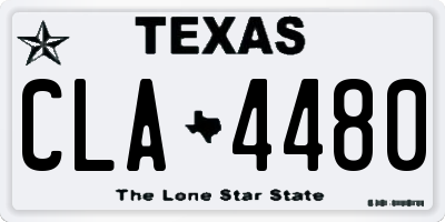 TX license plate CLA4480