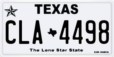 TX license plate CLA4498