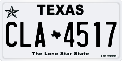 TX license plate CLA4517