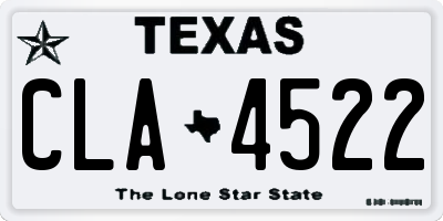 TX license plate CLA4522