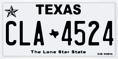 TX license plate CLA4524