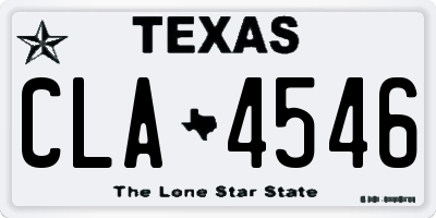 TX license plate CLA4546