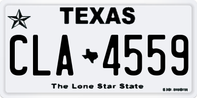 TX license plate CLA4559