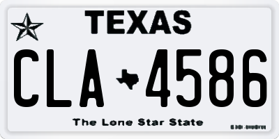 TX license plate CLA4586