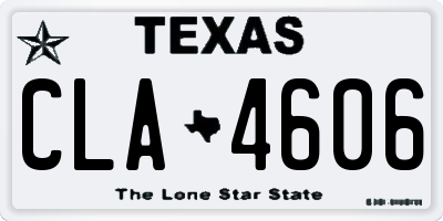 TX license plate CLA4606