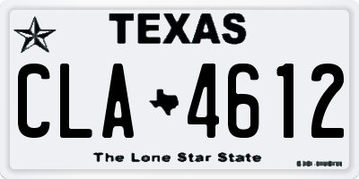 TX license plate CLA4612