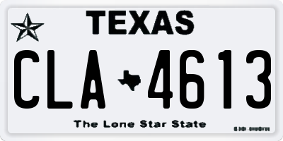 TX license plate CLA4613