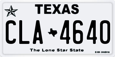 TX license plate CLA4640
