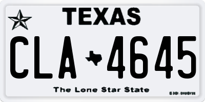 TX license plate CLA4645