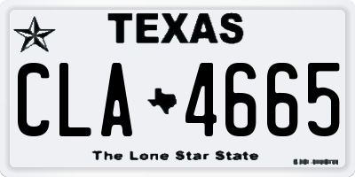 TX license plate CLA4665