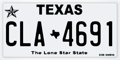 TX license plate CLA4691