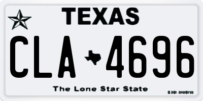 TX license plate CLA4696