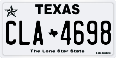 TX license plate CLA4698