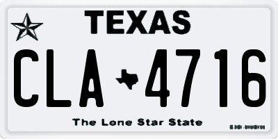 TX license plate CLA4716