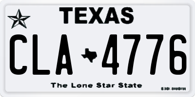 TX license plate CLA4776