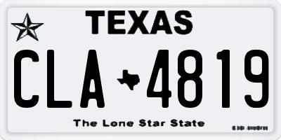 TX license plate CLA4819