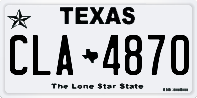 TX license plate CLA4870