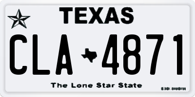 TX license plate CLA4871