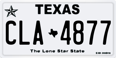 TX license plate CLA4877