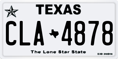 TX license plate CLA4878