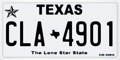 TX license plate CLA4901