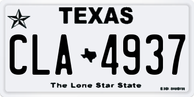 TX license plate CLA4937