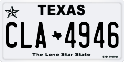 TX license plate CLA4946