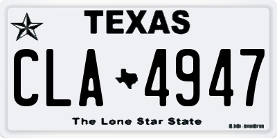 TX license plate CLA4947